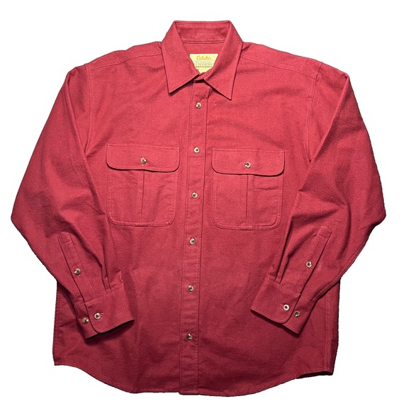 Cabela's Other - Vintage Cabela's Shirt Mens Medium Deerskin Soft Chamois Flannel Heavyweight Red